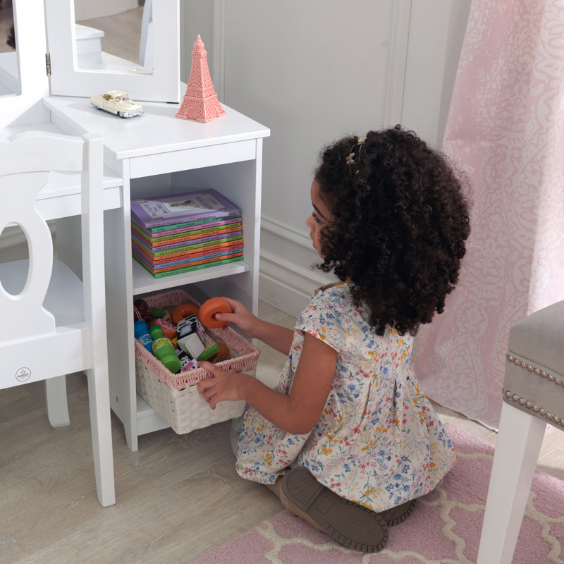 KidKraft Deluxe 2 Piece Vanity Set with Mirror Reviews Wayfair